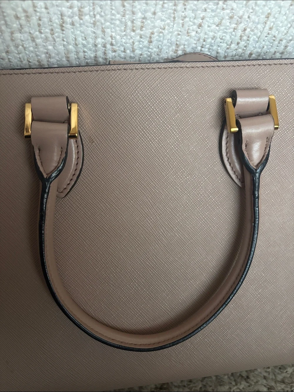 Prada Saffiano Leather Handbag in Cipria Gold Hardware (COMES WITH AUTH CARDS)